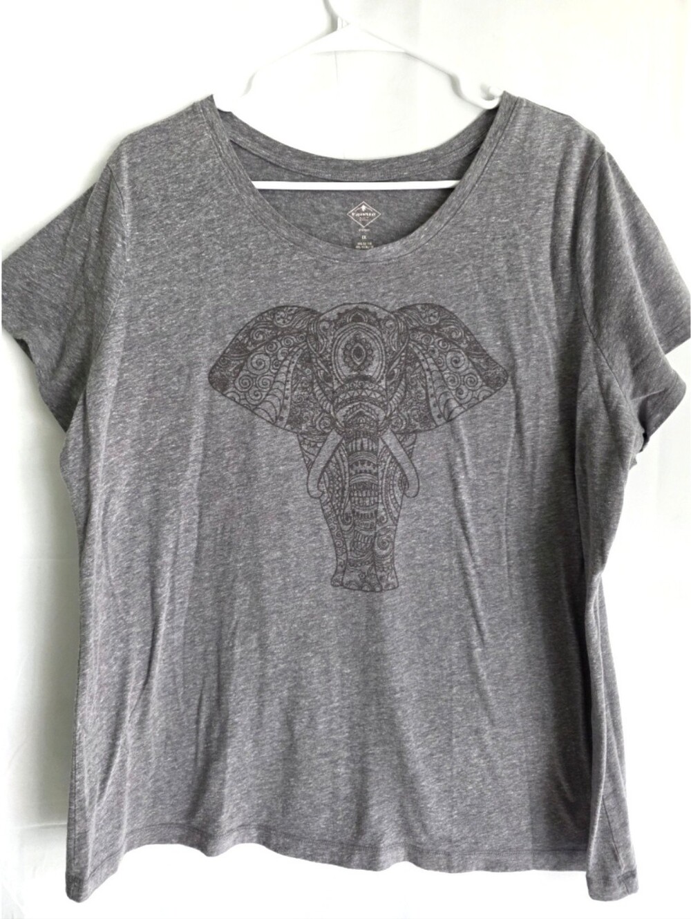 Mandela ELEPHANT Graphic Grey Tee 1X